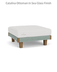 Catalina Ottoman All Weather Wicker and Teak Wood Made in USA - Uptown Sebastian