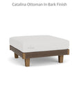 Catalina Ottoman All Weather Wicker and Teak Wood Made in USA - Uptown Sebastian