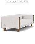 Catalina Wicker 90" Sofa With Teak Tables Made In USA Lloyd Flanders - Uptown Sebastian