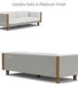 Catalina Wicker 90" Sofa With Teak Tables Made In USA Lloyd Flanders - Uptown Sebastian