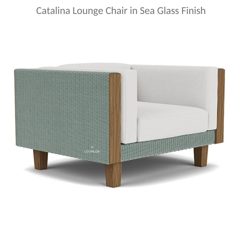 Catalina Wicker Lounge Chair With Ottoman and Teak Table Lloyd Flanders - Uptown Sebastian