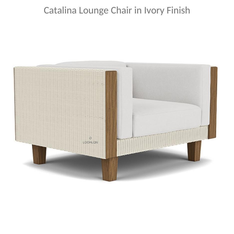 Catalina Wicker Lounge Chair With Ottoman and Teak Table Lloyd Flanders - Uptown Sebastian