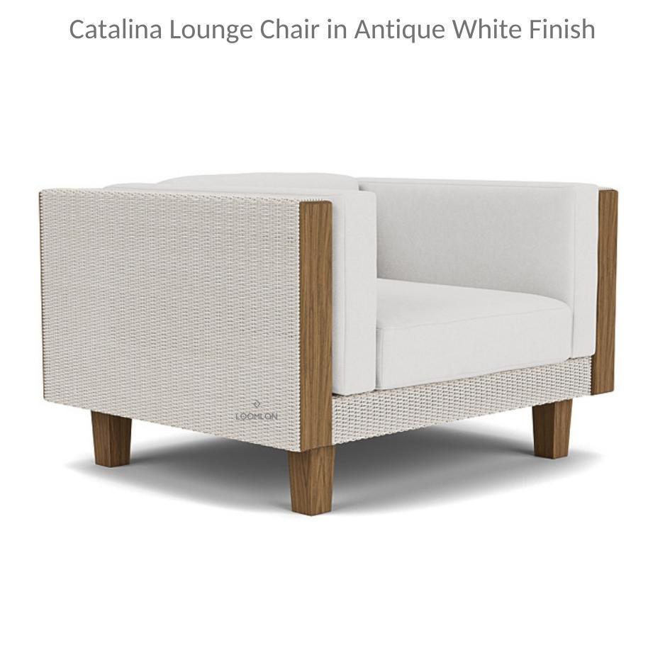 Catalina Wicker Lounge Chair With Ottoman and Teak Table Lloyd Flanders - Uptown Sebastian