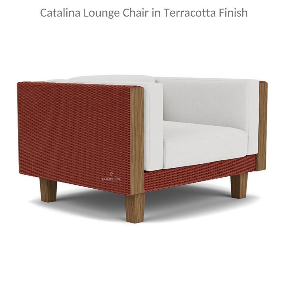 Catalina Wicker Lounge Chair With Ottoman and Teak Table Lloyd Flanders - Uptown Sebastian