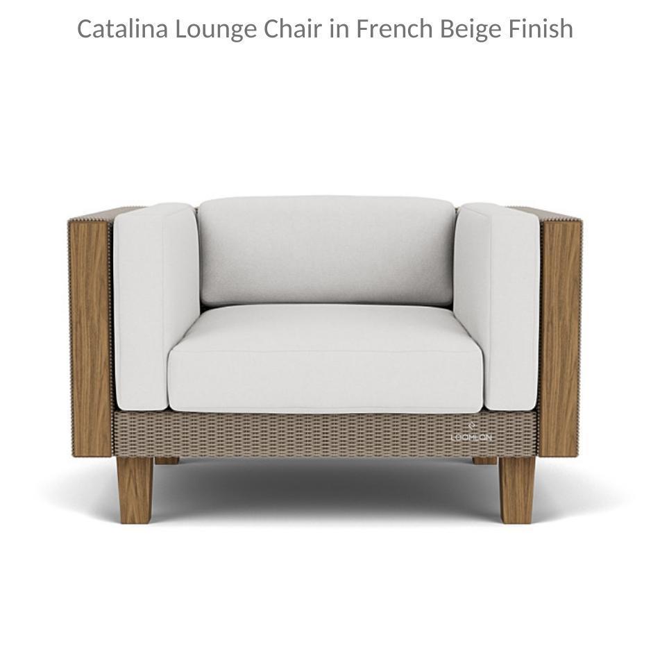 Catalina Wicker Lounge Chair With Ottoman and Teak Table Lloyd Flanders - Uptown Sebastian