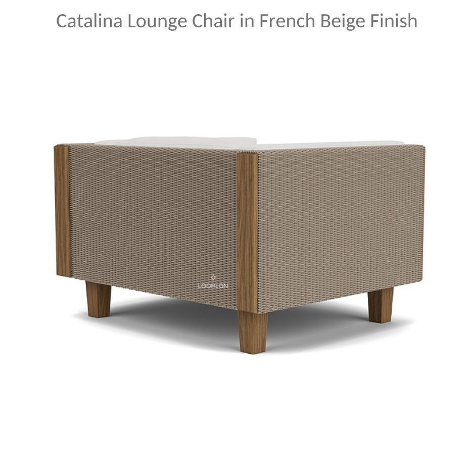 Catalina Wicker Lounge Chair With Ottoman and Teak Table Lloyd Flanders - Uptown Sebastian