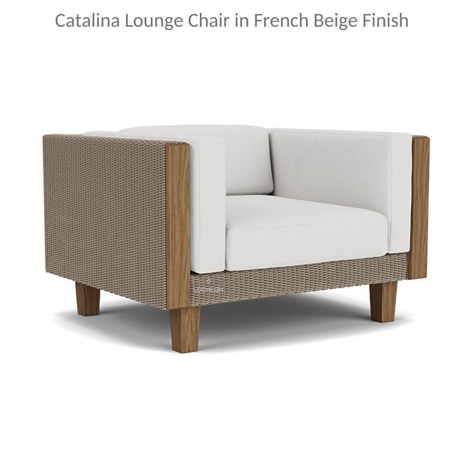 Catalina Wicker Lounge Set With Teak Tables Made In USA Lloyd Flanders - Uptown Sebastian
