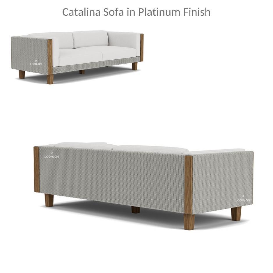 Catalina Wicker Lounge Set With Teak Tables Made In USA Lloyd Flanders - Uptown Sebastian