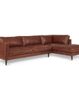 Cheviot Leather Left Arm Sectional with Chaise Made to Order - Uptown Sebastian