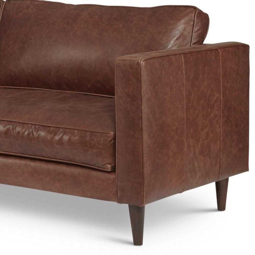 Cheviot Leather Right Arm Sectional with Chaise Made to Order - Uptown Sebastian