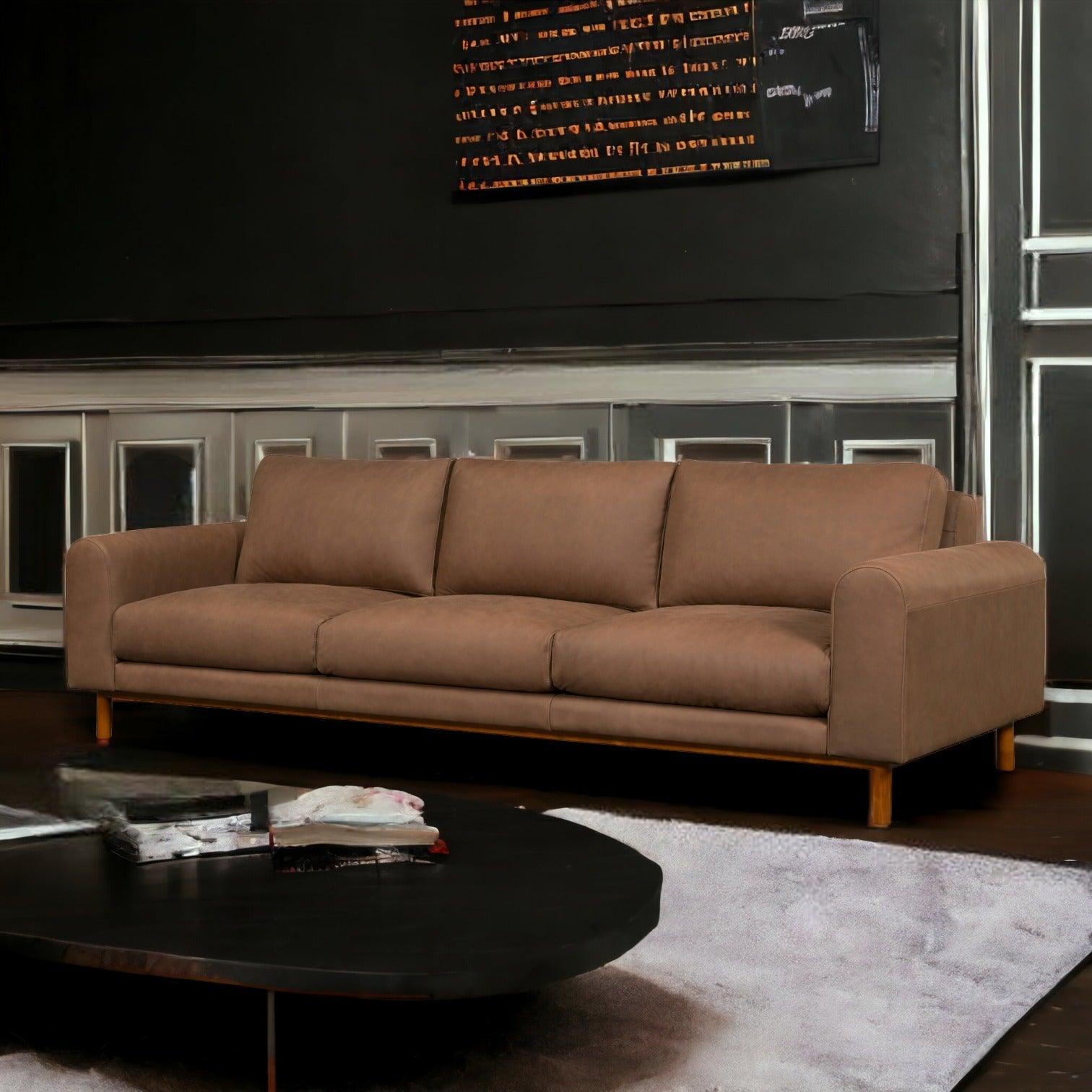 Chica Nubuck Leather Sofa Responsibly Made to Order for Premium Comfort - Uptown Sebastian