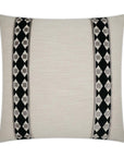 Cirque Black Band Ivory Black Large Throw Pillow With Insert - Uptown Sebastian