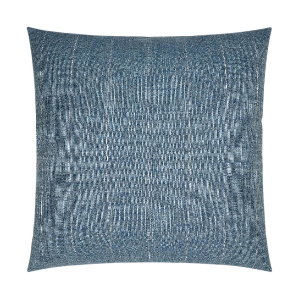Clip It Stripes Transitional Blue Large Throw Pillow With Insert - Uptown Sebastian
