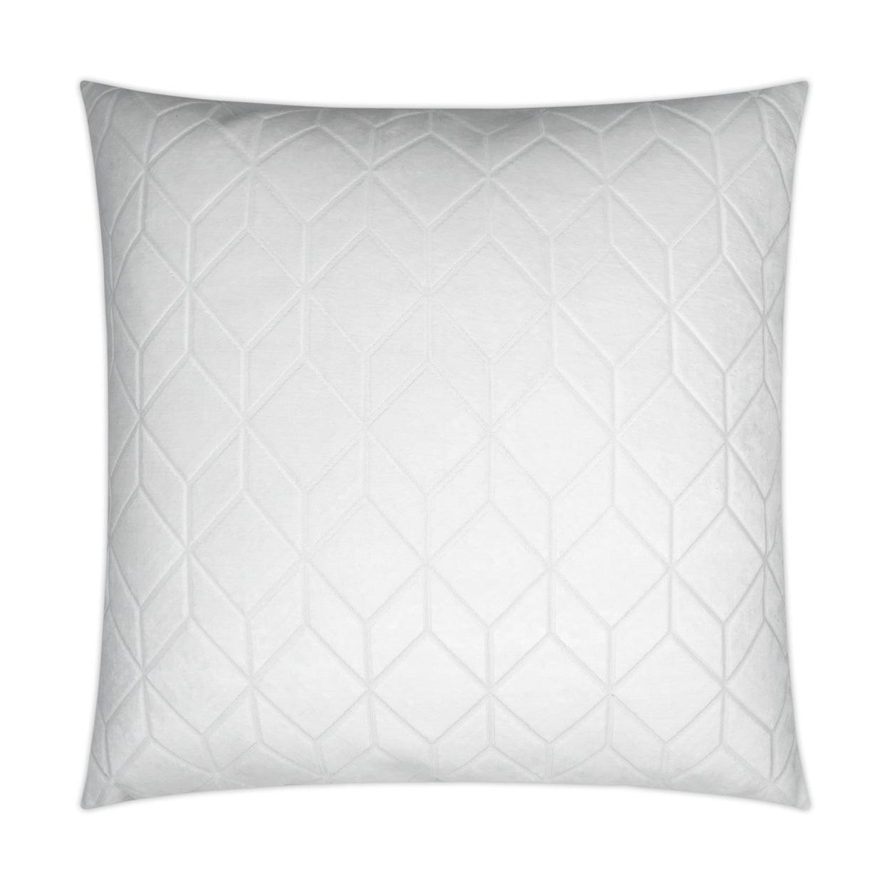 Cologne White Solid Geometric White Large Throw Pillow With Insert - Uptown Sebastian