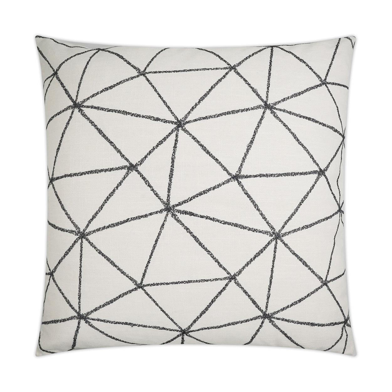 Constellation Geometric Embroidery White Large Throw Pillow With Insert - Uptown Sebastian