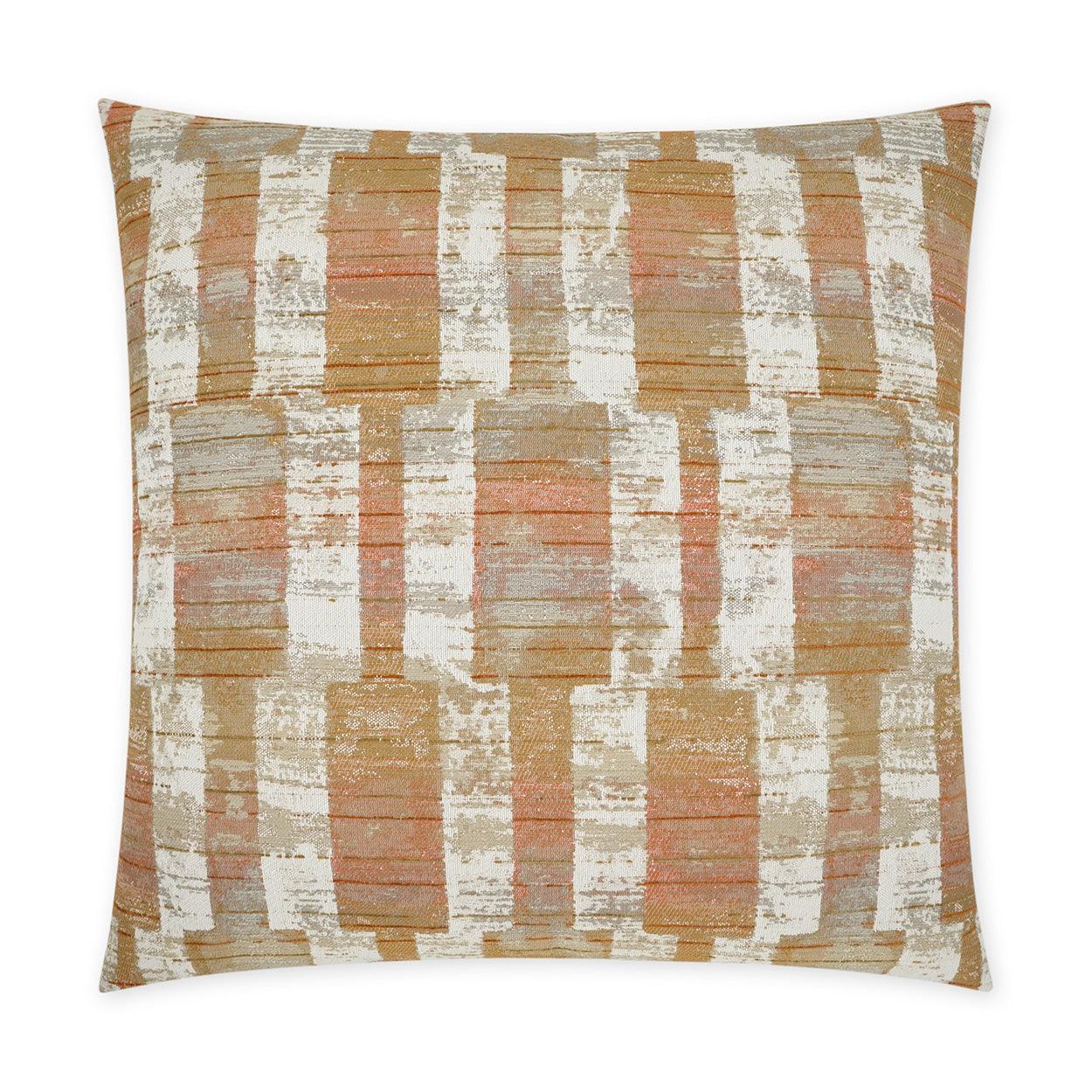 Contender Russet Geometric Copper Large Throw Pillow With Insert - Uptown Sebastian