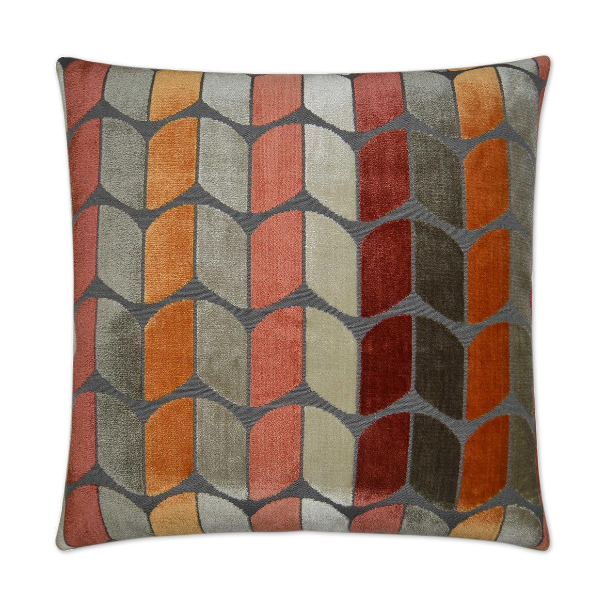 Copenhagen Sunset Chevron Salmon Orange Large Throw Pillow With Insert - Uptown Sebastian