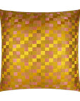 Cubit Gold Plaid Check Gold Large Throw Pillow With Insert - Uptown Sebastian