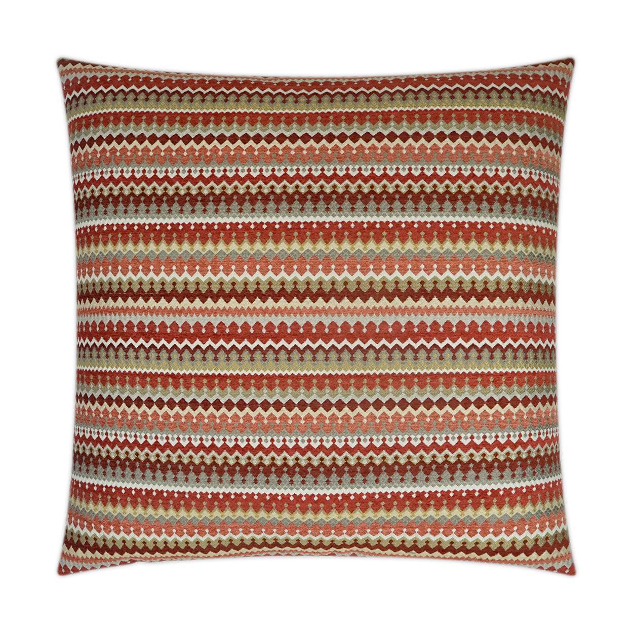 Denmark Sienna Global Red Large Throw Pillow With Insert - Uptown Sebastian