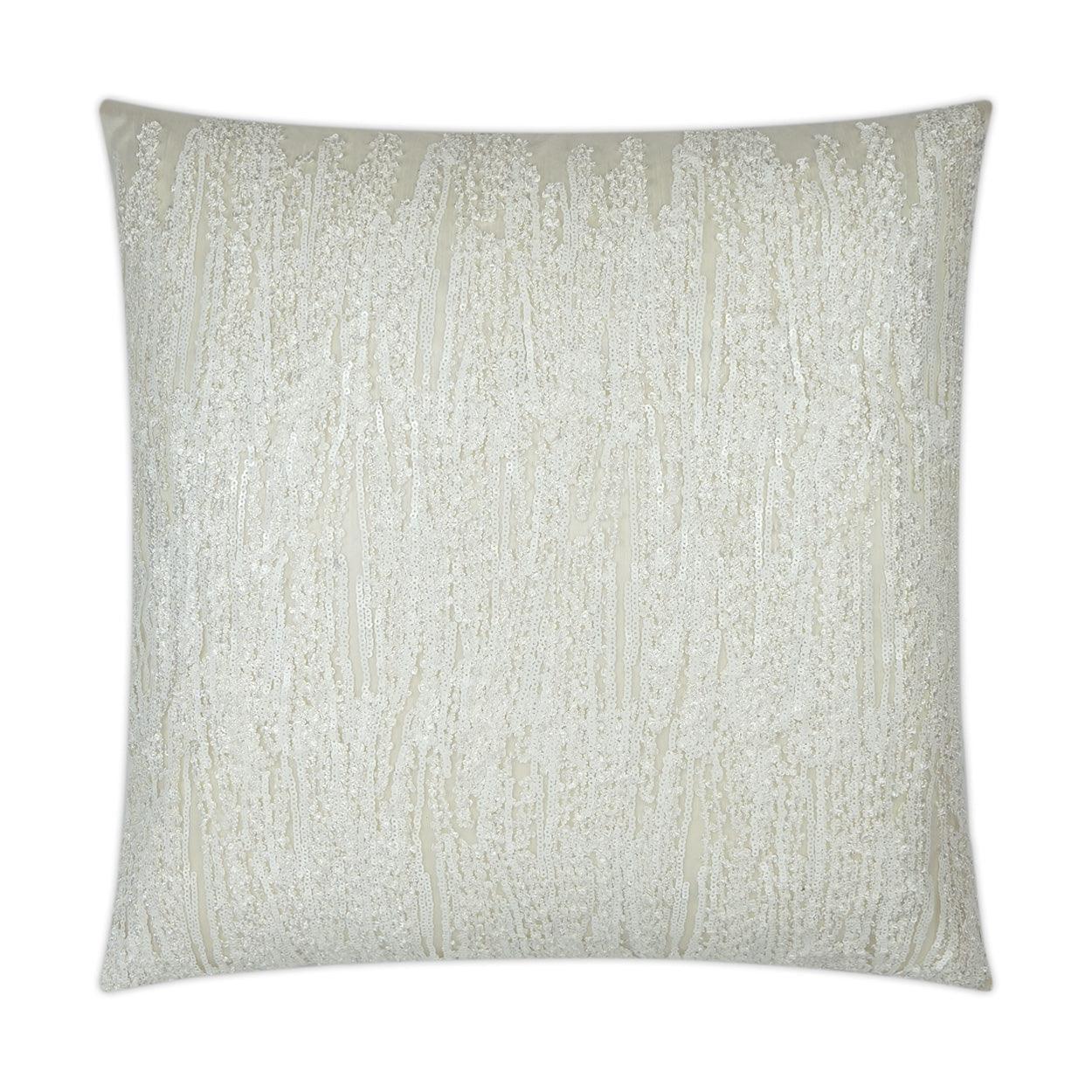 Dripping Glam Textured White Large Throw Pillow With Insert - Uptown Sebastian