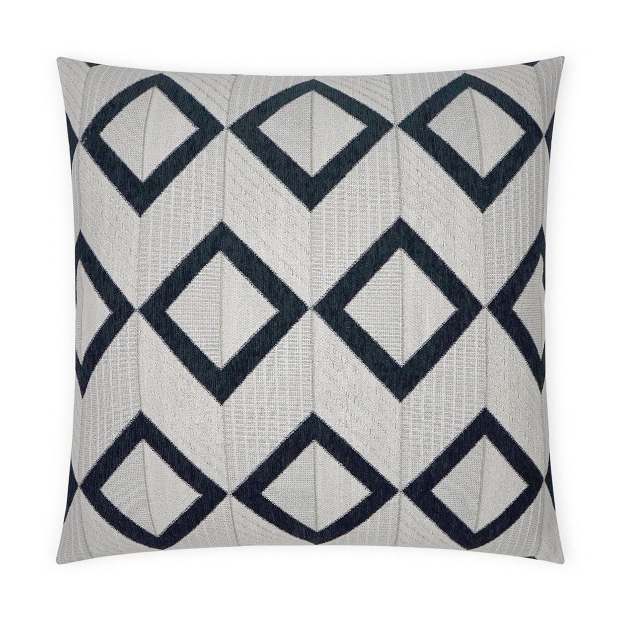 Dublin Domino Geometric Black Large Throw Pillow With Insert - Uptown Sebastian