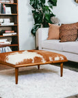 Duo Rectangular Hair on Hide Ottoman Coffee Table - Uptown Sebastian