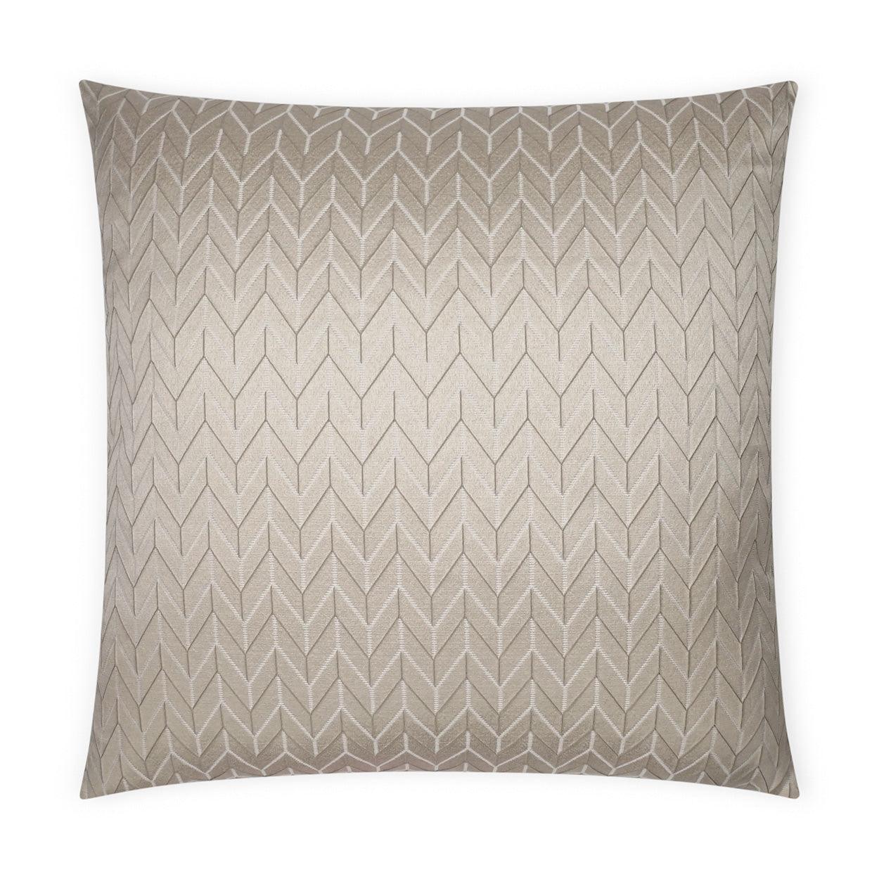 Elodie Champagne Chevron Glam Tan Taupe Large Throw Pillow With Insert - Uptown Sebastian