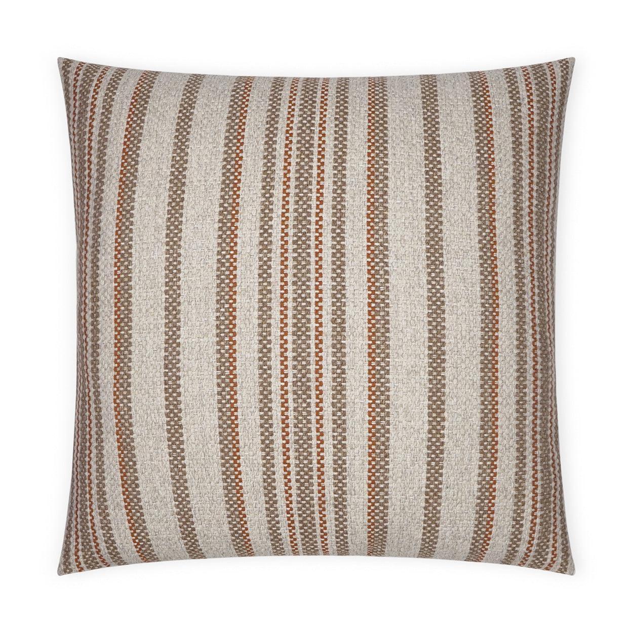 Ernest Rust Stripes Copper Large Throw Pillow With Insert - Uptown Sebastian