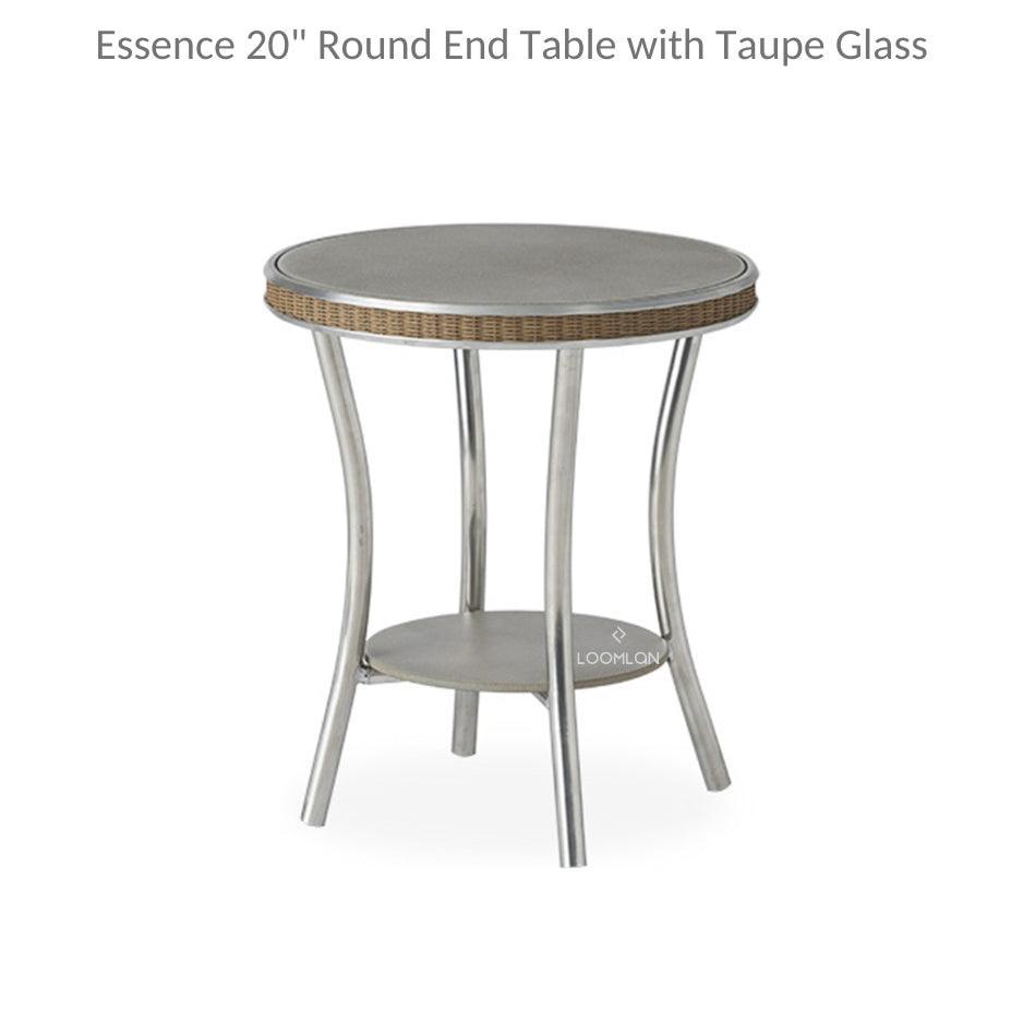 Essence 20&quot; Round End Table with Taupe Glass Lloyd Flanders - Uptown Sebastian