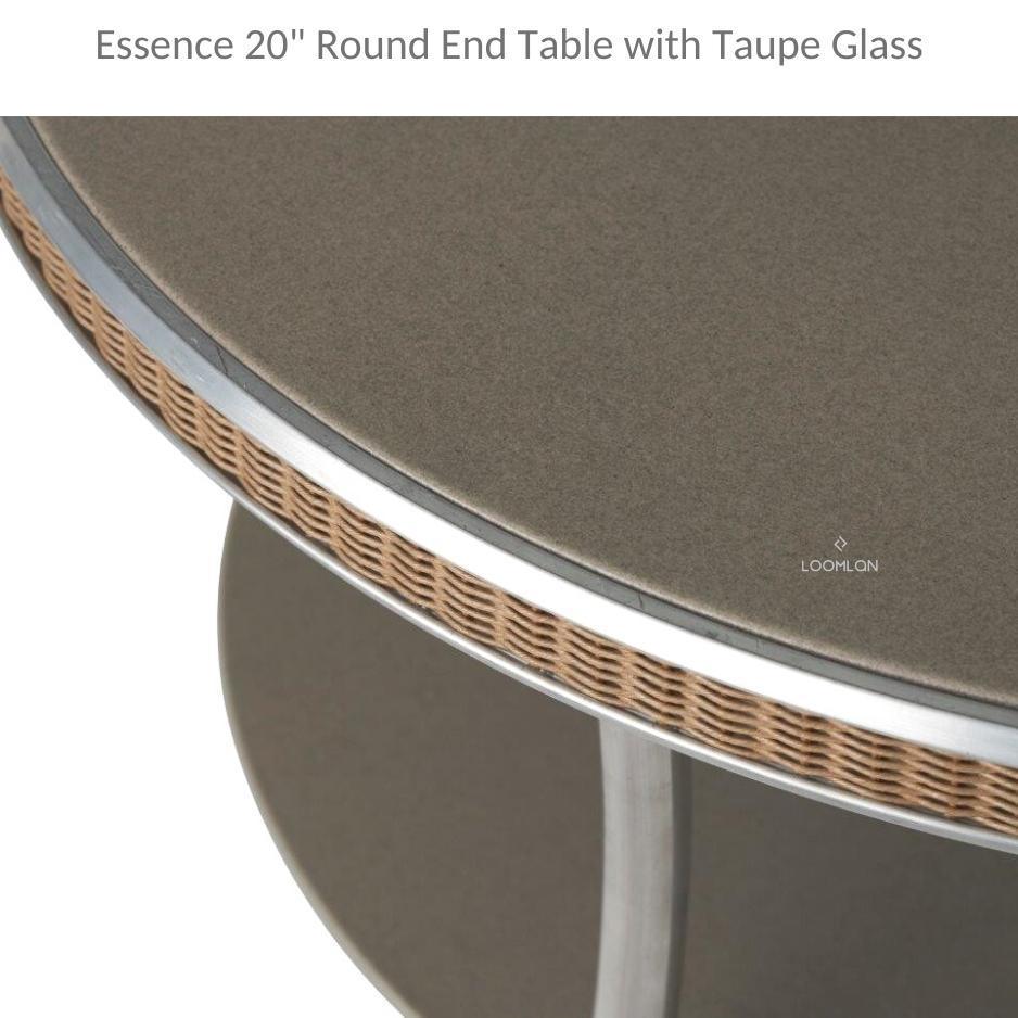 Essence 20" Round End Table with Taupe Glass Lloyd Flanders - Uptown Sebastian