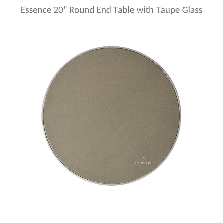 Essence 20" Round End Table with Taupe Glass Lloyd Flanders - Uptown Sebastian