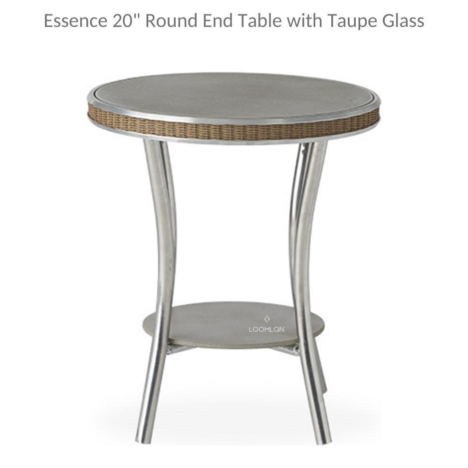 Essence 20&quot; Round End Table with Taupe Glass Lloyd Flanders - Uptown Sebastian