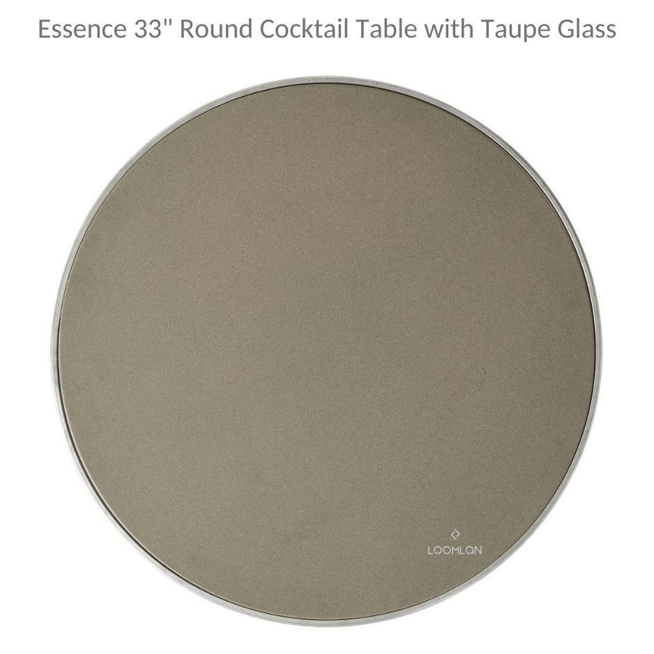 Essence 33&quot; Round Cocktail Table with Taupe Glass Lloyd Flanders - Uptown Sebastian