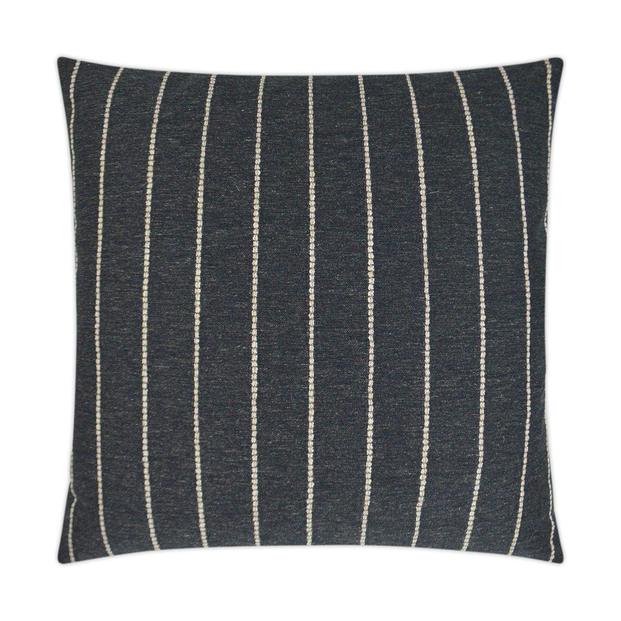 Evie Onyx Farmhouse Stripes Black Large Throw Pillow With Insert - Uptown Sebastian