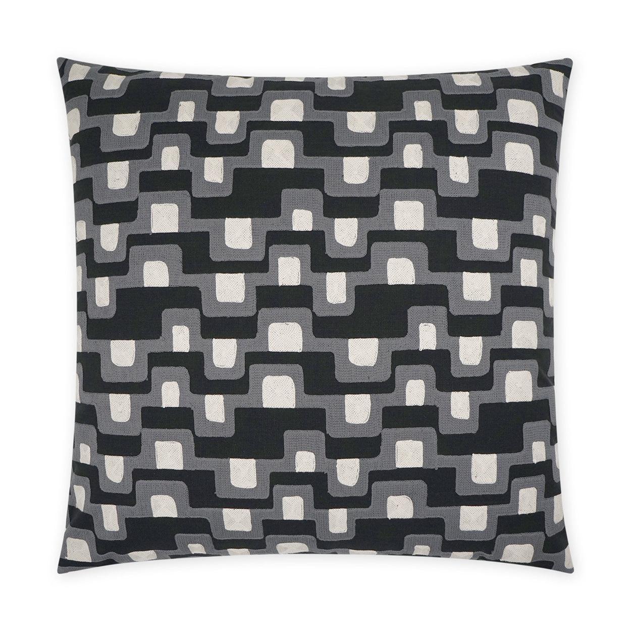 Final Touch Abstract Black Grey Large Throw Pillow With Insert - Uptown Sebastian