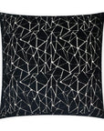 Finale Black Abstract Geometric Black Large Throw Pillow With Insert - Uptown Sebastian