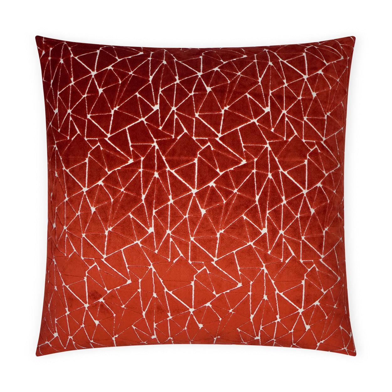 Finale Garnet Abstract Geometric Red Large Throw Pillow With Insert - Uptown Sebastian