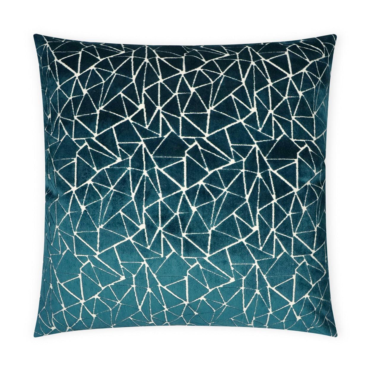 Finale Teal Geometric Turquoise Teal Large Throw Pillow With Insert - Uptown Sebastian
