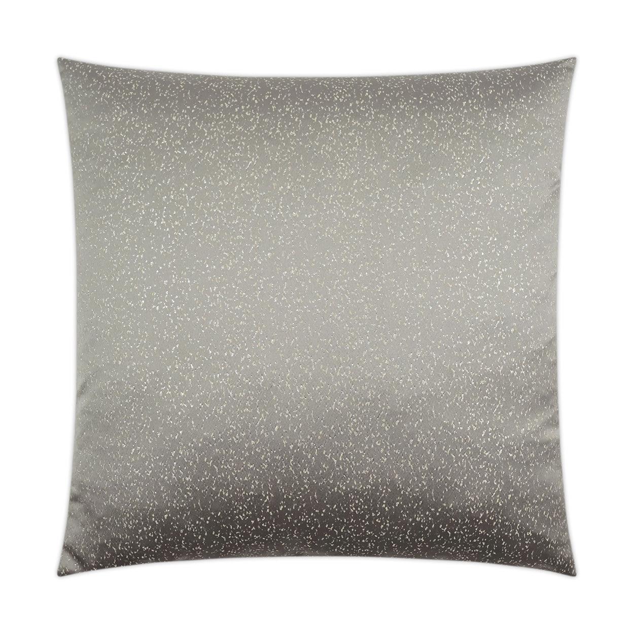 Folly Platinum Glam Solid Grey Large Throw Pillow With Insert - Uptown Sebastian