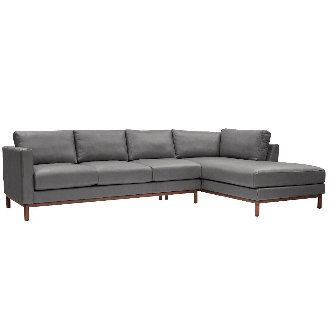Freehand Leather Sectional With Chaise Made to Order - Uptown Sebastian