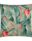 Fronds Beach Floral Green Large Throw Pillow With Insert - Uptown Sebastian