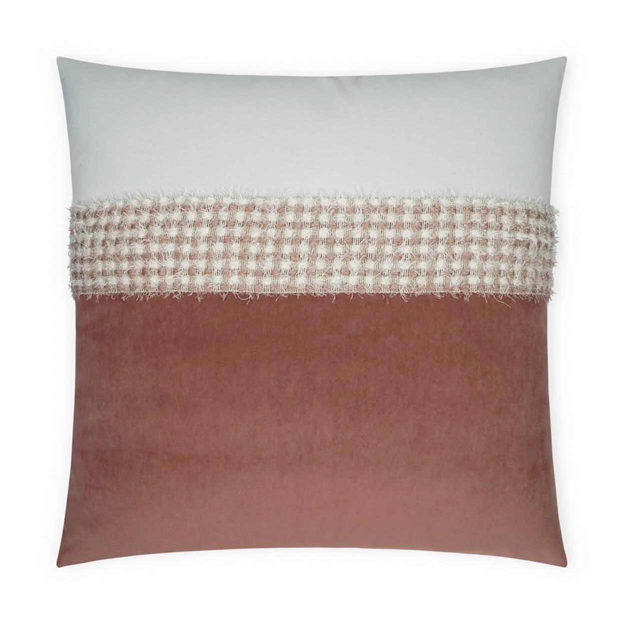 Fuzzy Rose Band Blush Large Throw Pillow With Insert - Uptown Sebastian