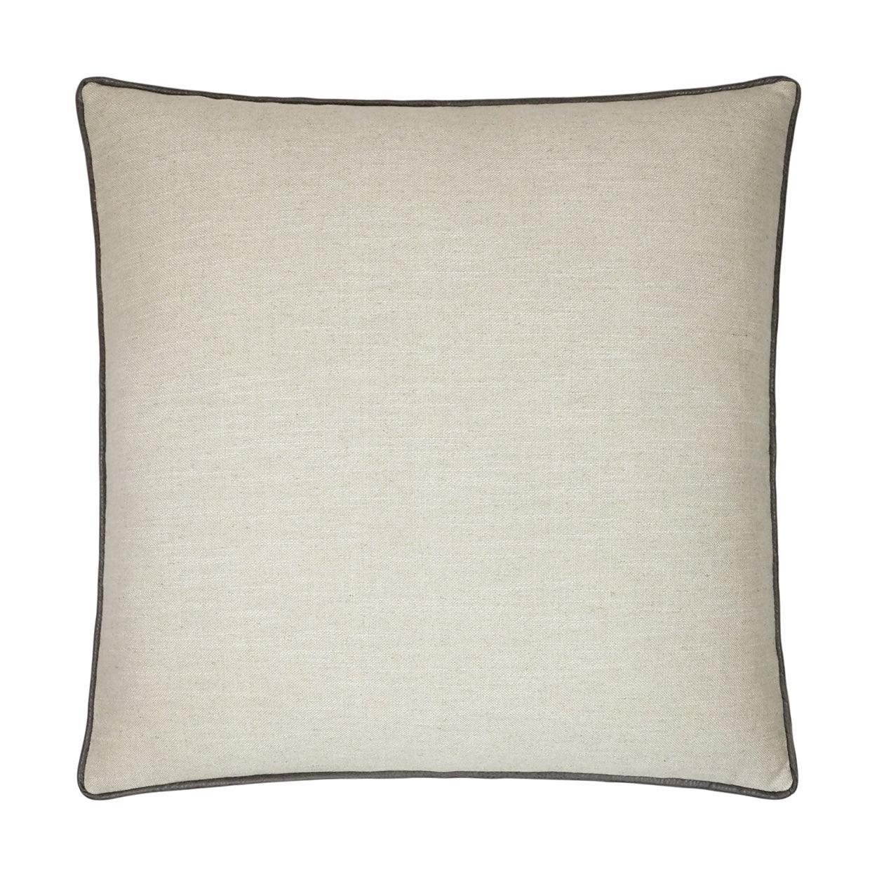 Ghent Grey Solid Tan Taupe Grey Large Throw Pillow With Insert - Uptown Sebastian