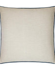 Ghent Navy Solid Tan Taupe Navy Large Throw Pillow With Insert - Uptown Sebastian