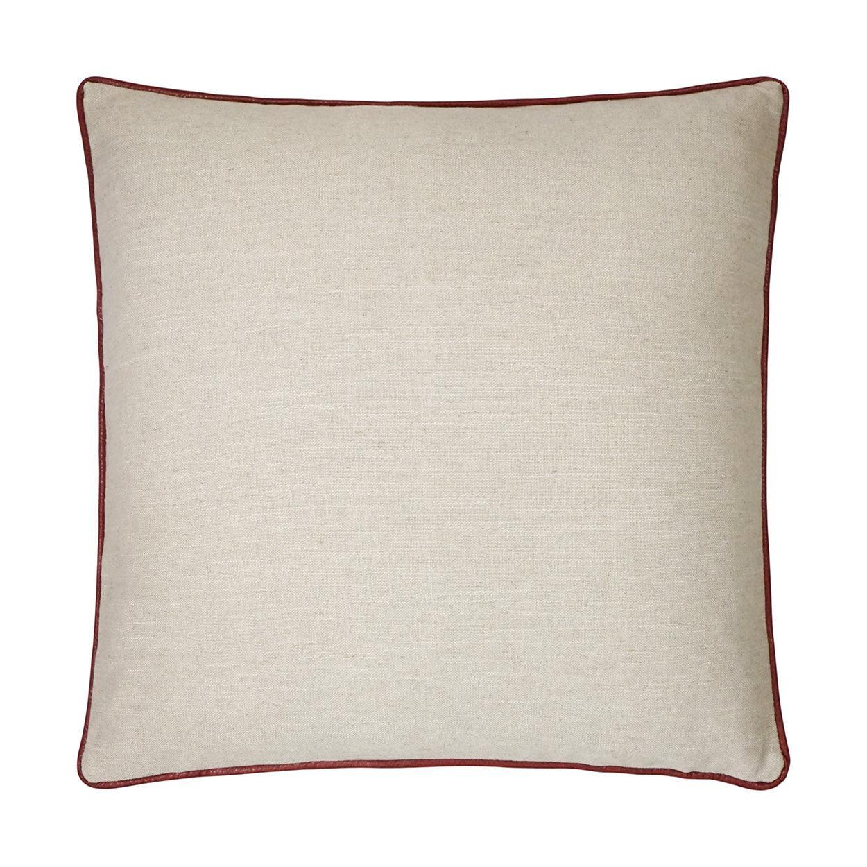 Ghent Red Solid Tan Taupe Red Large Throw Pillow With Insert - Uptown Sebastian