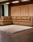 Goldenrod Nubuck Leather Sectional With Chaise Made to Order - Uptown Sebastian