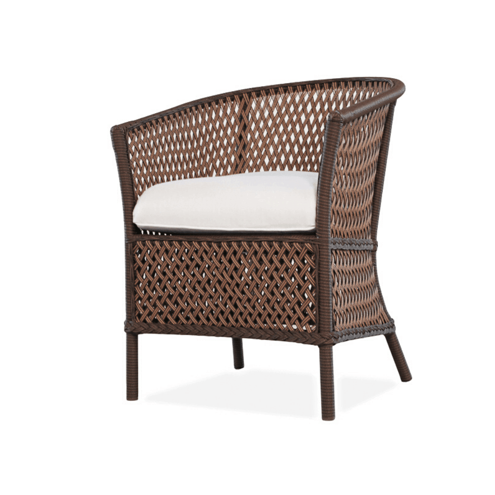 Grand Traverse Barrel Outdoor Dining Chair With Sunbrella Cushions - Uptown Sebastian