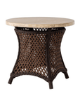 Grand Traverse Outdoor Round End Table With Teak Wood Top Lloyd Flanders - Uptown Sebastian