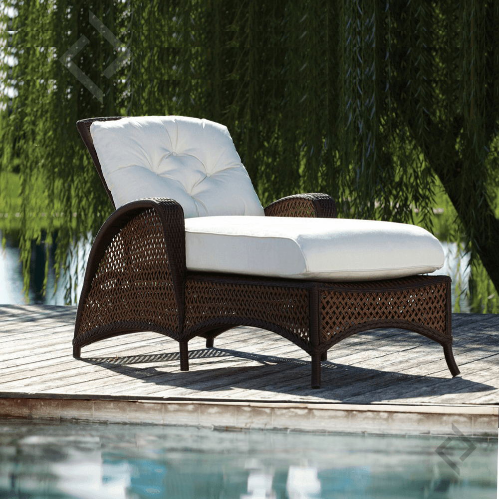 Grand Traverse Patio Adjustable Chaise Lounge With Sunbrella Cushions - Uptown Sebastian