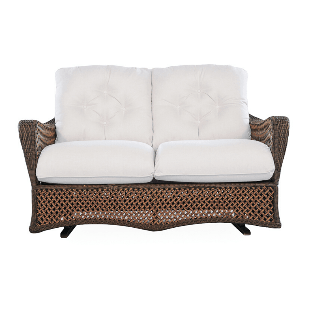 Grand Traverse Patio Glider Loveseat With Sunbrella Cushions - Uptown Sebastian